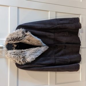 Leather fur winter coat